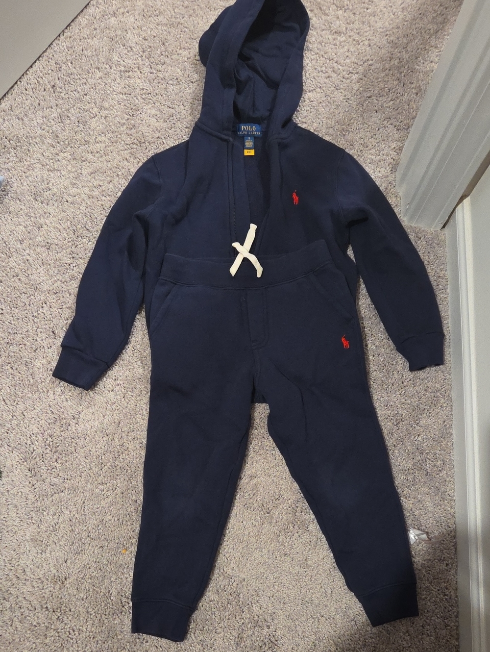 Polo by Ralph Lauren Navy & Red Kids Matching Hoodie Set